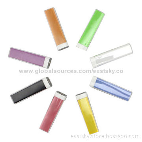 2600mAh Lipstick Power Bank with Intelligent MCU Controller, Stylish and Portable